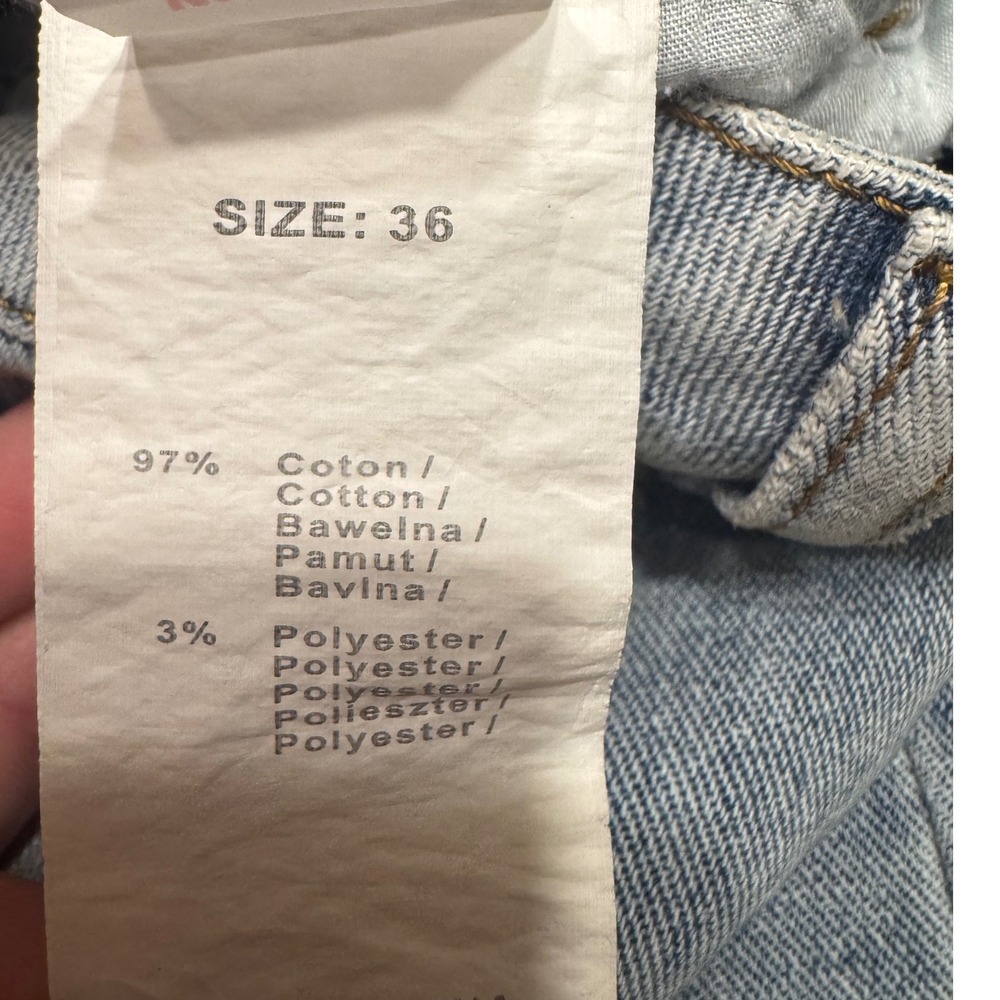 Boohoo High Waisted Extreme Ripped Wide‎ Leg Jeans Light Wash Distressed Denim - Picture 4 of 6